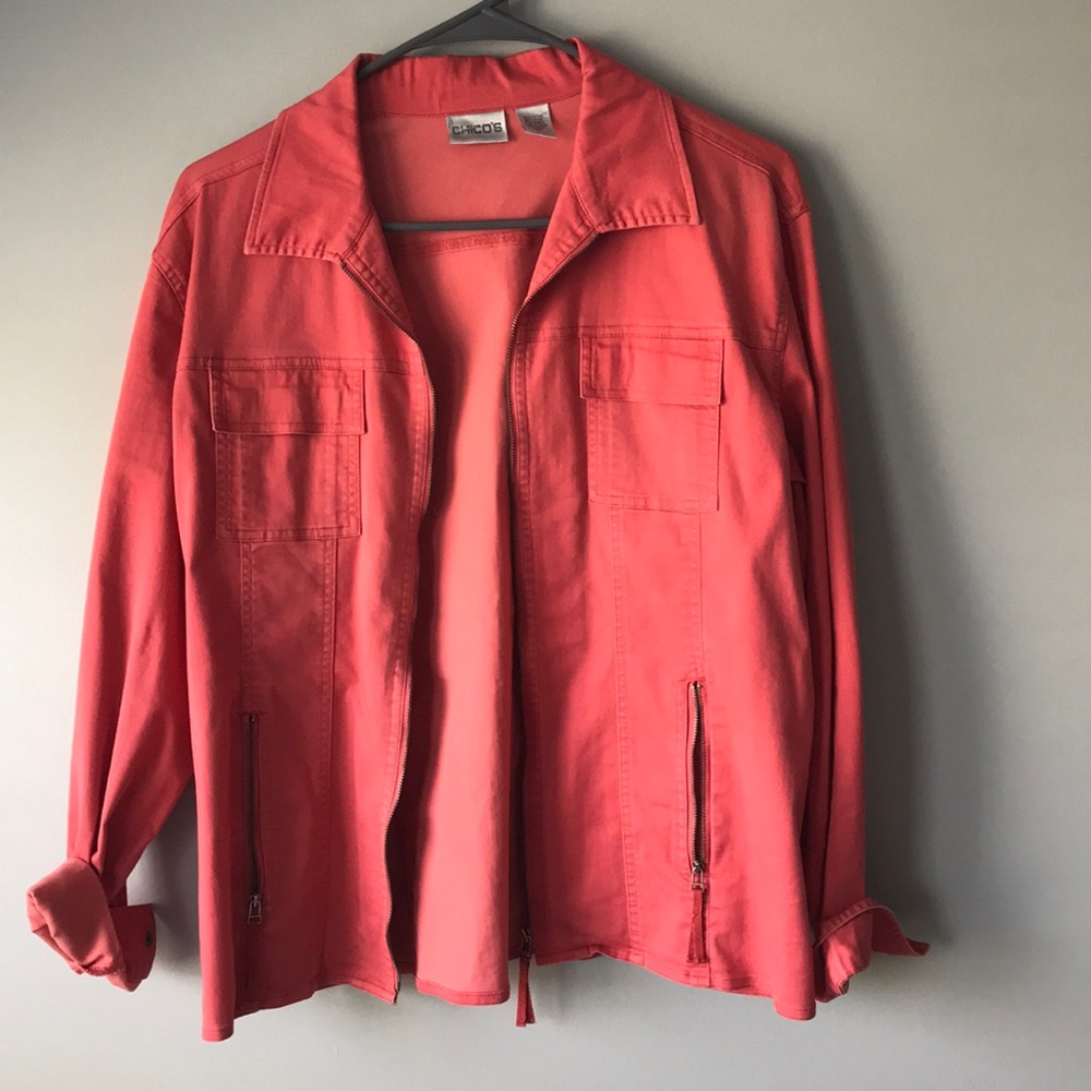 Pink/Coral Chico’s Jacket with Pockets